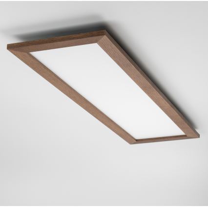 Eglo - LED RGBW dimbar ytmonterad panel SALOBRENA-C WOOD LED/34W/230V 2700-6500K 34x124 cm mörkbrun + fjärrkontroll