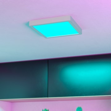 Eglo - LED RGBW Dimbart badrumsplafond LED/10,5W/230V 2700-6500K 22x22 cm IP44 vit