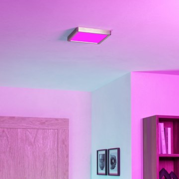 Eglo - LED RGBW Dimmbar badrumstaklampa LED/10,5W/230V 2700-6500K 22x22 cm IP44 mattkrom