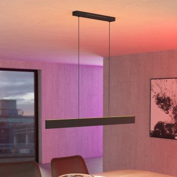 Eglo - LED RGBW Ljusreglerad ljuskrona på textilsladd LED/38W/230V 2700-6500K svart