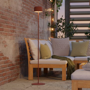 Eglo - LED solcellsdriven uppladdningsbar golvlampa med touchfunktion LED/2,8W/3,7V 1800 mAh IP44 orange