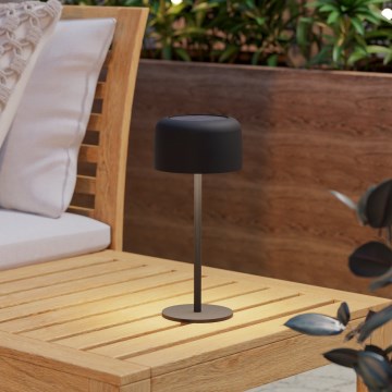 Eglo - LED solcellsuppladdningsbar beröringsstyrd bordslampa LED/2,8W/3,7V 1800 mAh IP44 svart