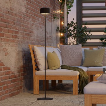 Eglo - LED solcellsuppladdningsbar beröringsstyrd golvlampa LED/2,8W/3,7V 1800 mAh IP44 svart