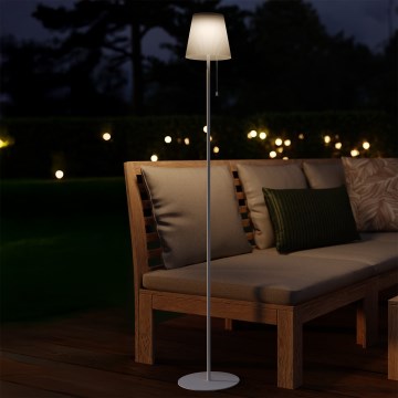 Eglo - LED solcellsuppladdningsbar golvlampa LED/2,3W/3,7V 3000/4000/6500K 1800 mAh IP44 vit