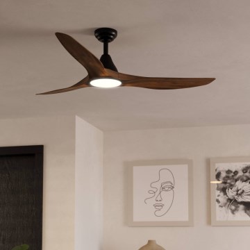 Eglo - LED-takfläkt LED/19W/230V 3000/4000/5000K Ø 132 cm brun + fjärrkontroll