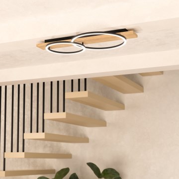 Eglo - LED taklampa 2xLED/12W/230V 3000K beige/svart