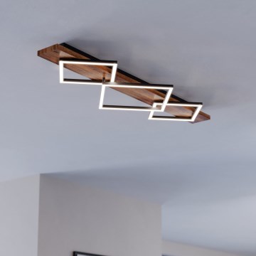 Eglo - LED taklampa 2xLED/13W/230V + LED/16W svart/brun