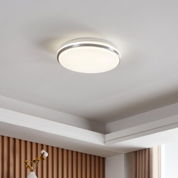 Eglo - LED taklampa för badrum LED/18W/230V 3000/4000/6500K Ø 34 cm IP54 mattkrom
