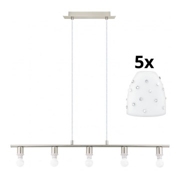 Eglo - LED Taklampa MY CHOICE 5xE14/4W/230V matt krom/vit
