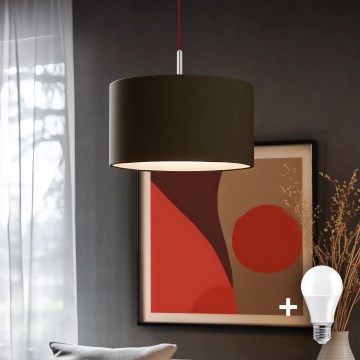 Eglo - LED Taklampa TUNJA 1xE27/60W/230V brun