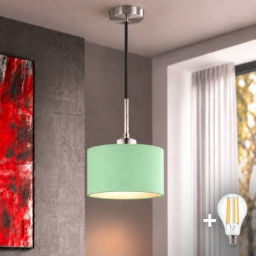 Eglo - LED-takpendel på kabel TUNJA 1xE27/60W/230V Ø 20 cm grön/svart