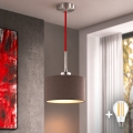 Eglo - LED-takpendel på sladd TUNJA 1xE27/60W/230V Ø 20 cm brun/röd