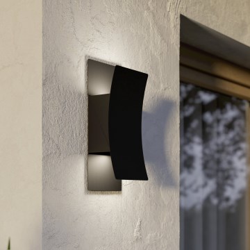Eglo - LED utomhusvägglampa 2xLED/4W/230V 2700/4000/6500K IP44 svart