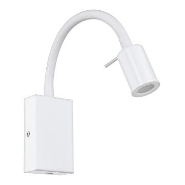 Eglo - LED väggspot med USB-laddare LED/3,5W/230V vit