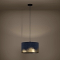 Eglo - Ljuskrona med textilsladd 1xE27/40W/230V diameter 38 cm blå/guld