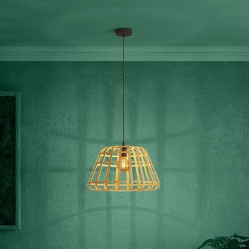 Eglo - Ljuskrona med textilsladd 1xE27/40W/230V diameter 50 cm bambu