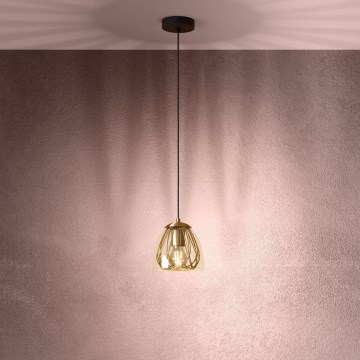 Eglo - Ljuskrona med textilsladd 1xE27/40W/230V guld