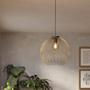 Eglo - Ljuskrona med textilsladd 1xE27/40W/230V guld