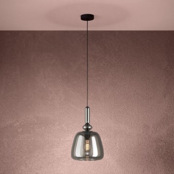 Eglo - Ljuskrona med textilsladd 1xE27/40W/230V rökig