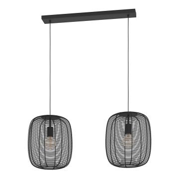 Eglo - Ljuskrona med textilsladd 2xE27/40W/230V