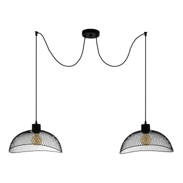 Eglo - Ljuskrona med textilsladd 2xE27/60W/230V spindel