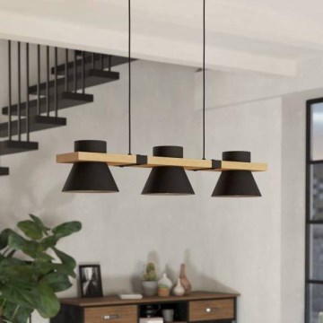 Eglo - Ljuskrona med textilsladd 3xE27/15W/230V