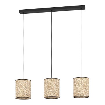 Eglo - Ljuskrona med textilsladd 3xE27/25W/230V