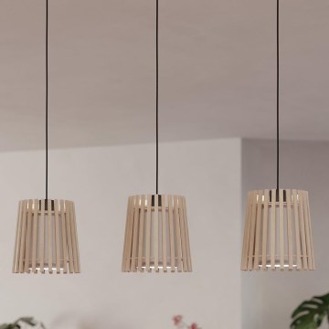 Eglo - Ljuskrona med textilsladd 3xE27/25W/230V