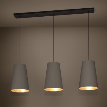 Eglo - Ljuskrona med textilsladd 3xE27/40W/230V brun