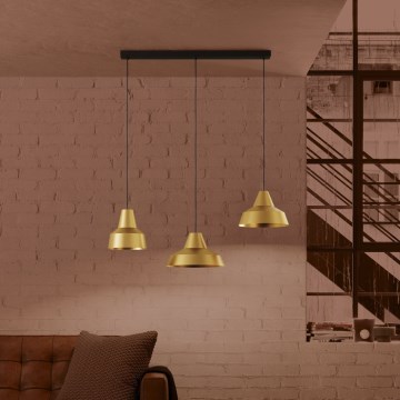 Eglo - Ljuskrona med textilsladd 3xE27/40W/230V guld