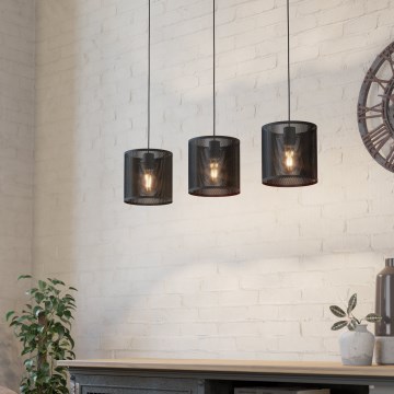 Eglo - Ljuskrona med textilsladd 3xE27/40W/230V