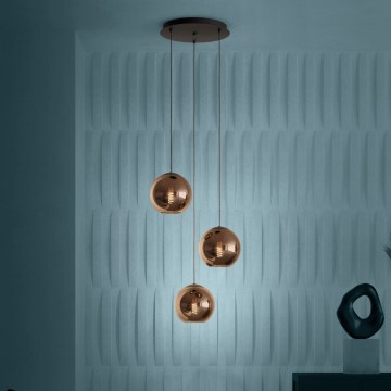 Eglo - Ljuskrona med textilsladd 3xE27/40W/230V koppar