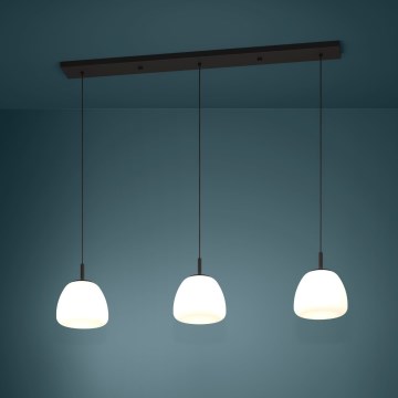 Eglo - Ljuskrona med textilsladd 3xE27/40W/230V svart