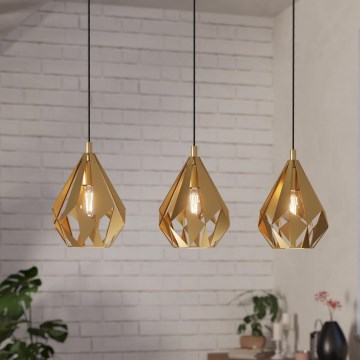 Eglo - Ljuskrona med textilsladd 3xE27/60W/230V