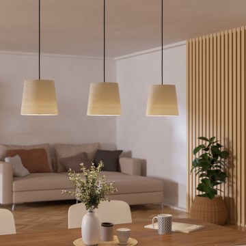 Eglo - Ljuskrona med textilsladd 3xE27/60W/230V vit