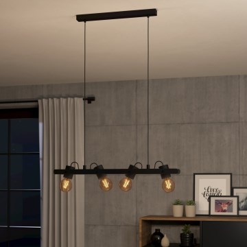 Eglo - Ljuskrona med textilsladd 4xE27/15W/230V