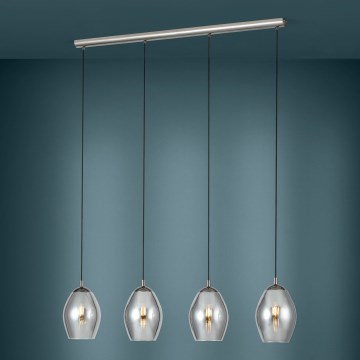 Eglo - Ljuskrona med textilsladd 4xE27/60W/230V rökig