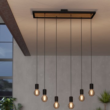 Eglo - Ljuskrona med textilsladd 6xE27/40W/230V