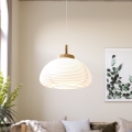 Eglo - Pendel med sladd 1xE27/40W/230V Ø 55 cm vit/beige