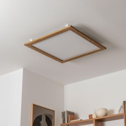 Eglo - LED ytmonterad panel SALOBRENA WOOD LED/31W/230V 64x64 cm brun