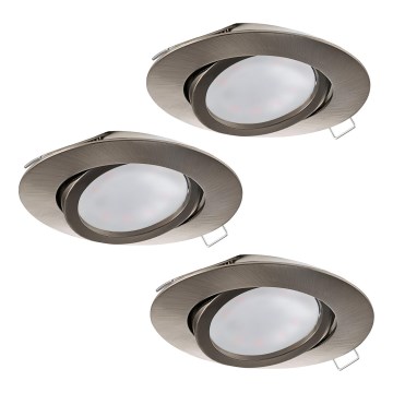 Eglo - SET 3x LED Infälld belysning TEDO 3xGU10-LED/5W/230V