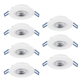 Eglo - Set med 7 infällda LED-spotlights LED/4,9W/230V 2700/4000/6500K Ø 9 cm vit
