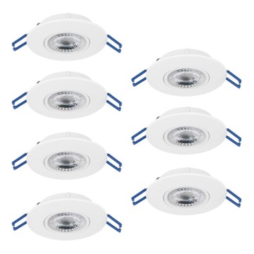 Eglo - Set med 7 infällda LED-spotlights LED/4,9W/230V 2700/4000/6500K Ø 9 cm vit