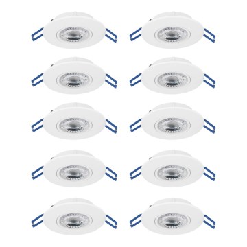 Eglo - Set om 10 LED-infällda armaturer LED/4,9W/230V 2700/4000/6500K Ø 9 cm vit