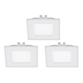 Eglo - Set om 3 infällda LED-takarmaturer FUEVA 1 LED/2,7W/230V 8,5x8,5 cm