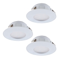 Eglo - Set om 3 LED infällda badrumslampor PINEDA LED/4,9W/230V IP44