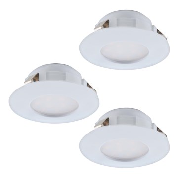 Eglo - Set om 3 LED infällda badrumslampor PINEDA LED/4,9W/230V IP44