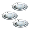 Eglo - Set om 3 LED infällda downlights PENETO 1xGU10-LED/3W/230V