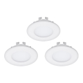 Eglo - Set om 3 LED infällda takarmaturer FUEVA 1, 1x LED/2,7 W/230 V, Ø 8,5 cm