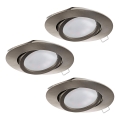 Eglo - Set om 3 LED-infällda takspotlights TEDO 1xGU10-LED/5W/230V